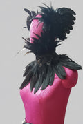 Black Raven Feather Headpiece & Statement Necklace set