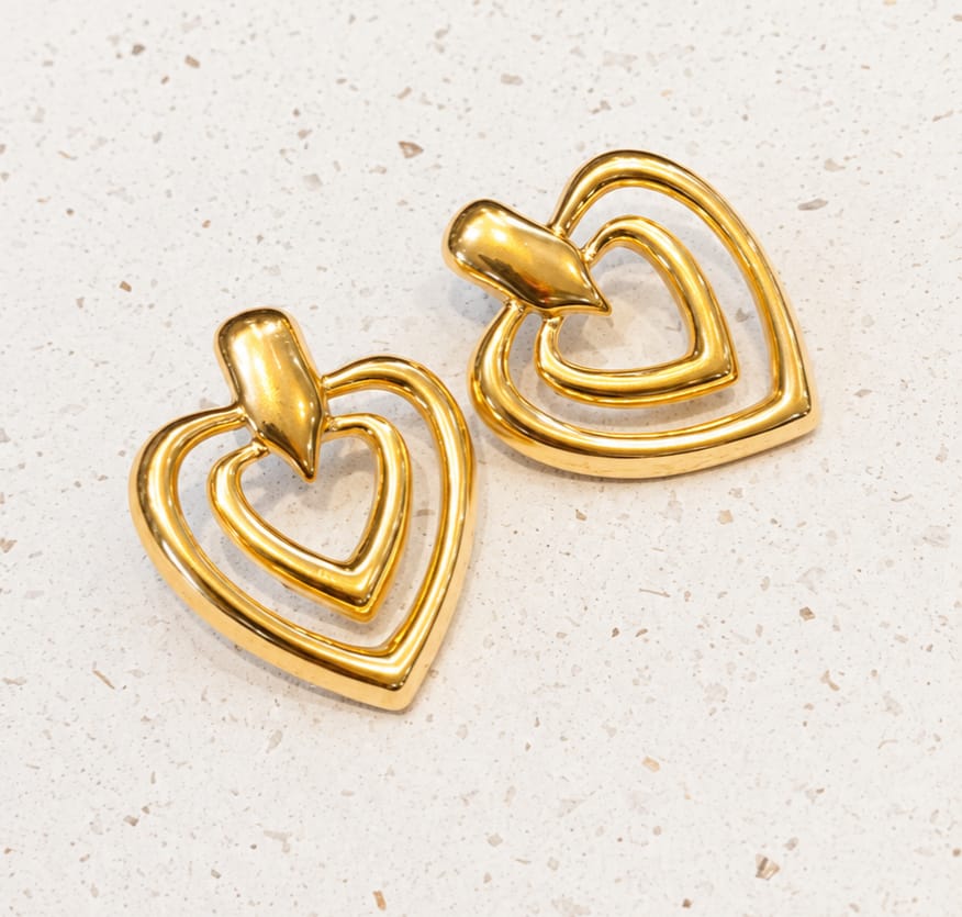 Open Heart Statement Earrings