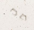 Silver Square Huggie Earrings