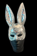 Silver Mirror Mosaic Rabbit Masquerade Mask