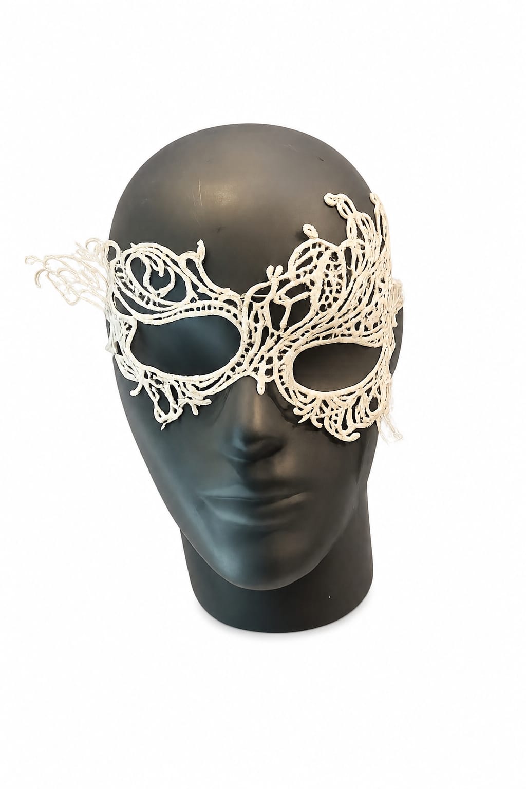 Elegant White Lace Masquerade Mask