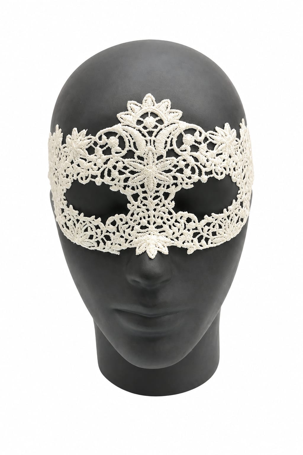 Elegant White Lace Masquerade Mask