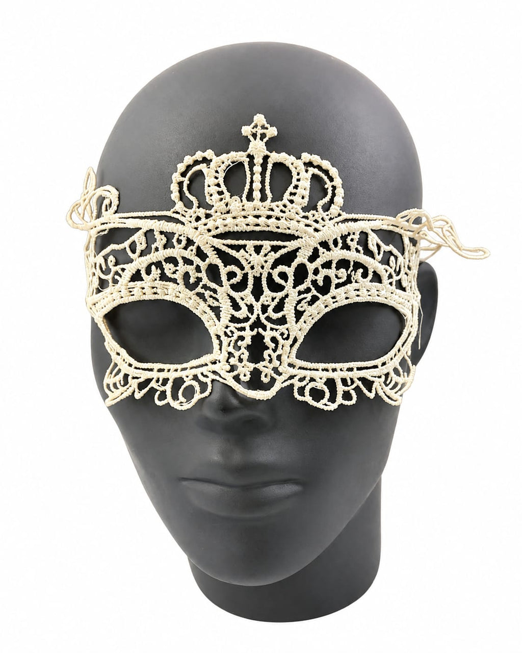 Elegant Ivory Lace Venetian Masquerade Mask