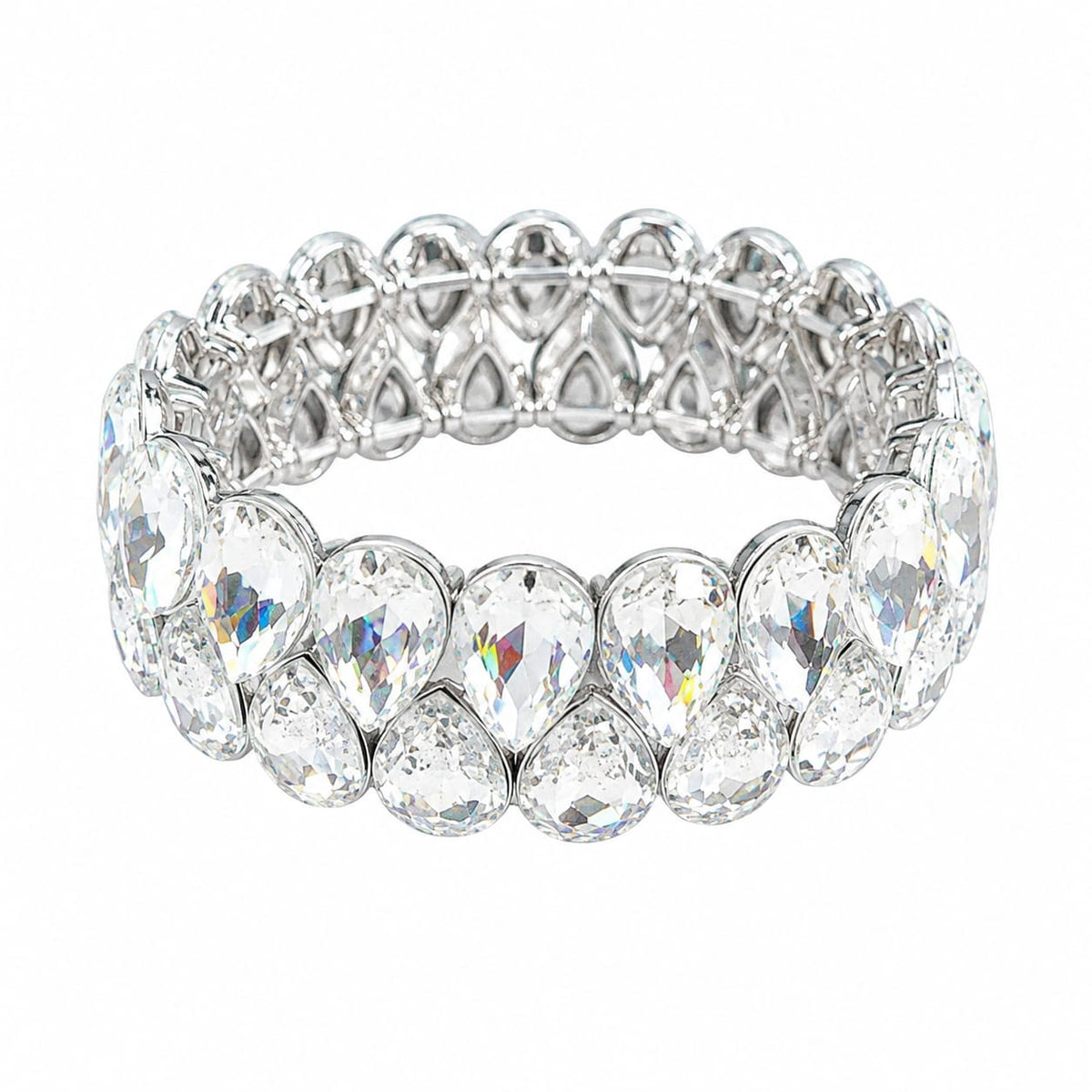 Luxury Crystal Tennis Bracelet – Silver-Tone