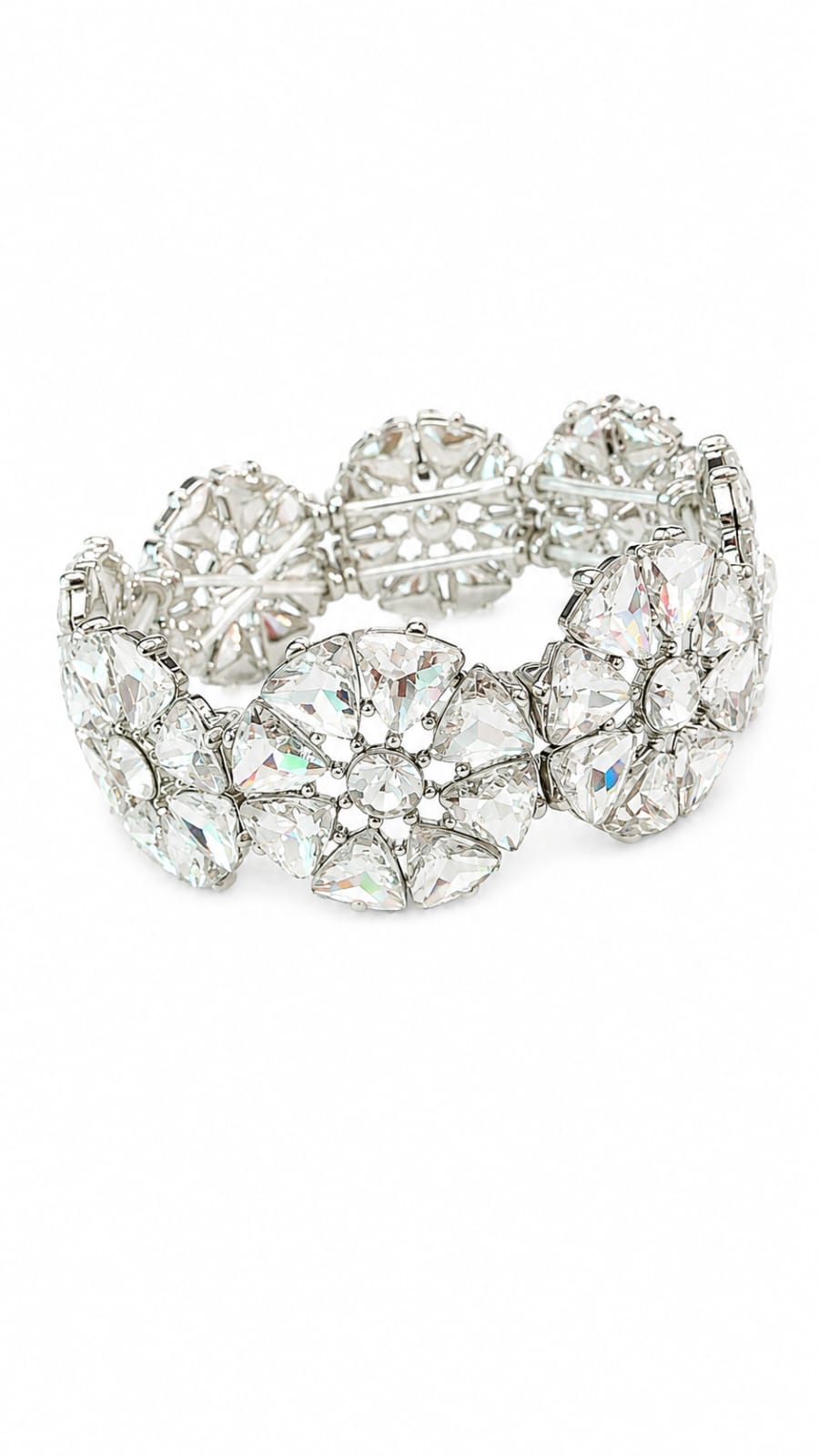 Crystal Floral Cuff Bracelet