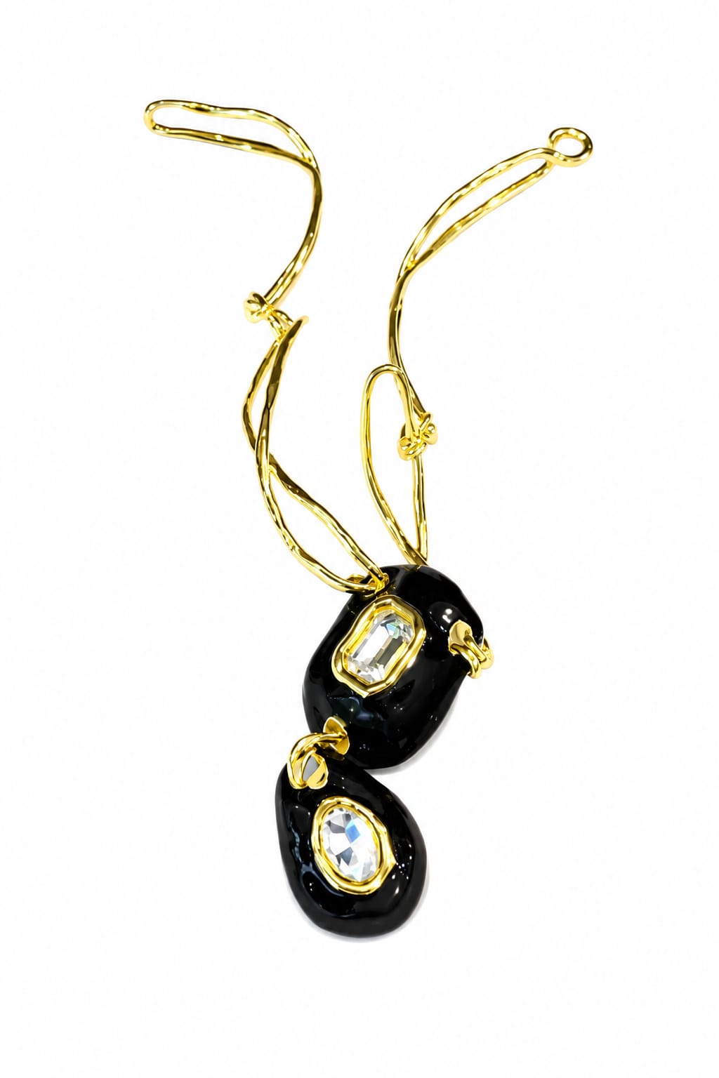 Golden Sculptural  Chunky Pendant Necklace