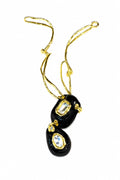 Golden Sculptural  Chunky Pendant Necklace