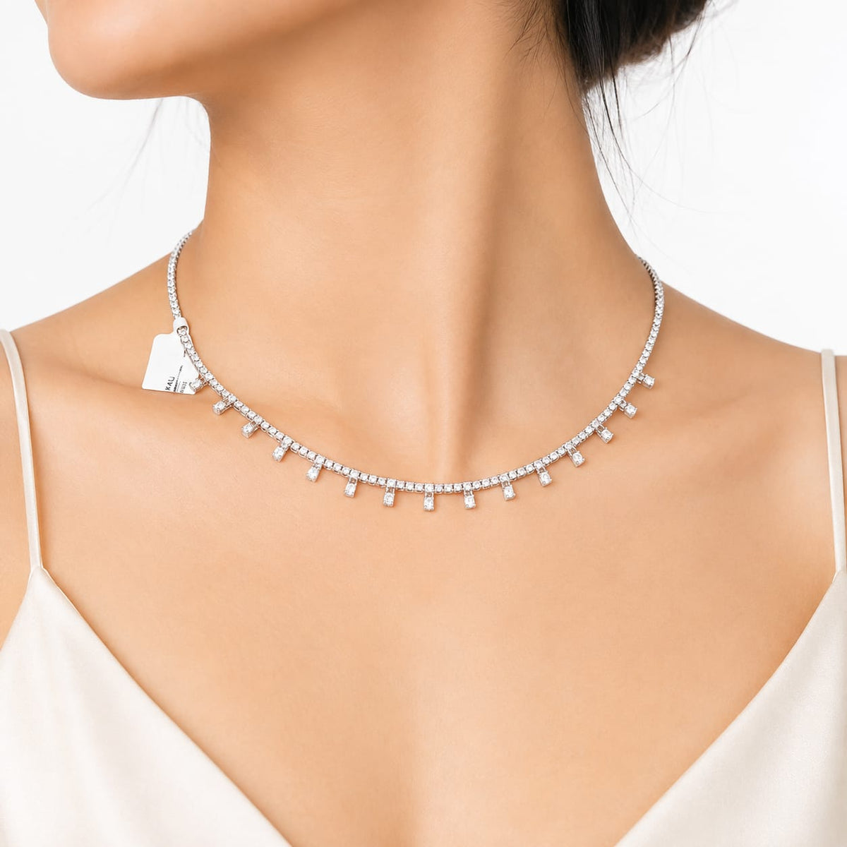 Dazzling Drop Crystal Choker Necklace | Elegant Tennis-Style Necklace