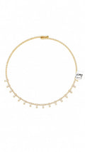 Elegant Gold Baguette Drop Diamond Choker Necklace