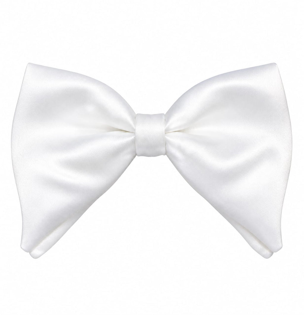 White Satin Bow Tie for Adults