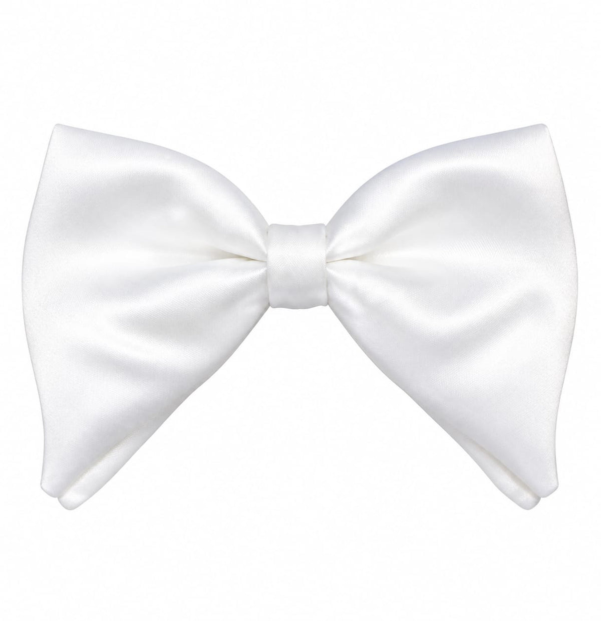 White Satin Bow Tie for Adults