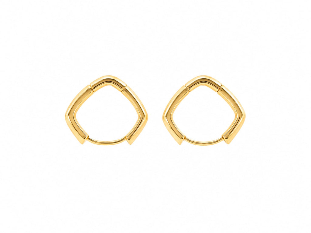 Luxury Mother of Pearl Geometric Stud Earrings | Gold-Tone Minimalist Earrings for Women