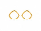 Luxury Mother of Pearl Geometric Stud Earrings | Gold-Tone Minimalist Earrings for Women