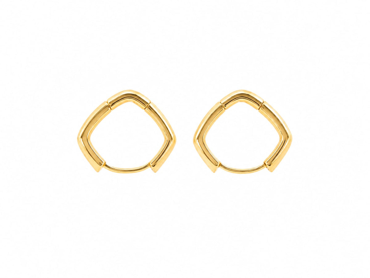 Luxury Mother of Pearl Geometric Stud Earrings | Gold-Tone Minimalist Earrings for Women