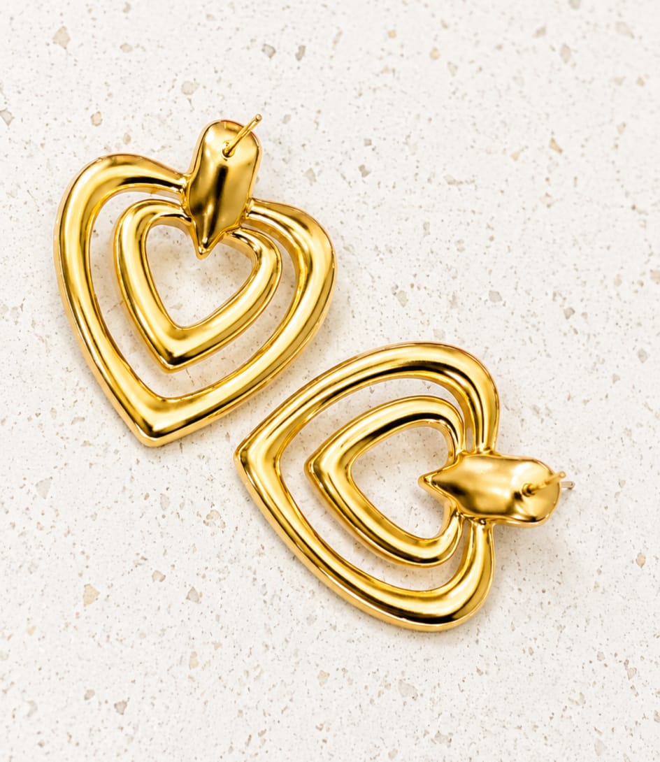 Open Heart Statement Earrings