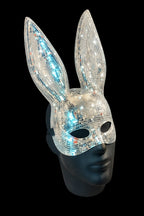 Silver Mirror Mosaic Rabbit Masquerade Mask