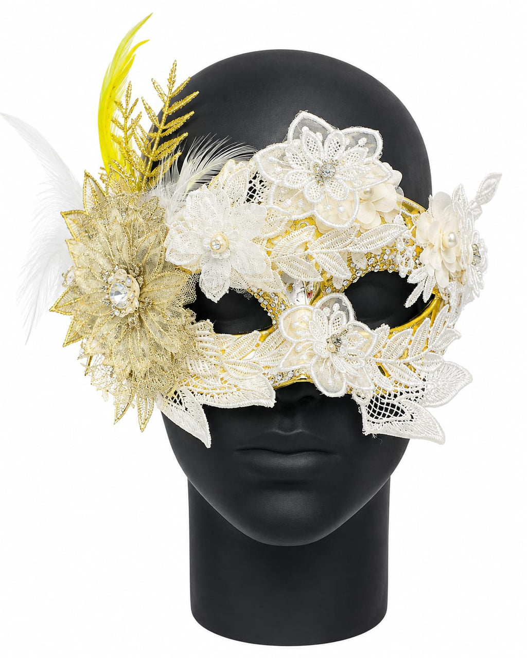 Ivory Bloom Venetian Floral Masquerade Mask