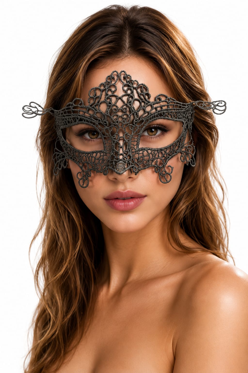 Elegant Black Lace Masquerade Mask