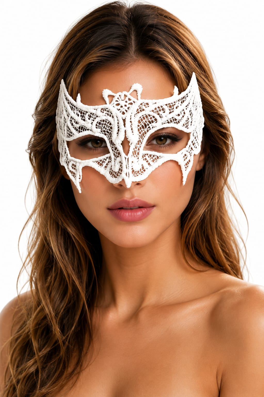White Lace Masquerade Mask
