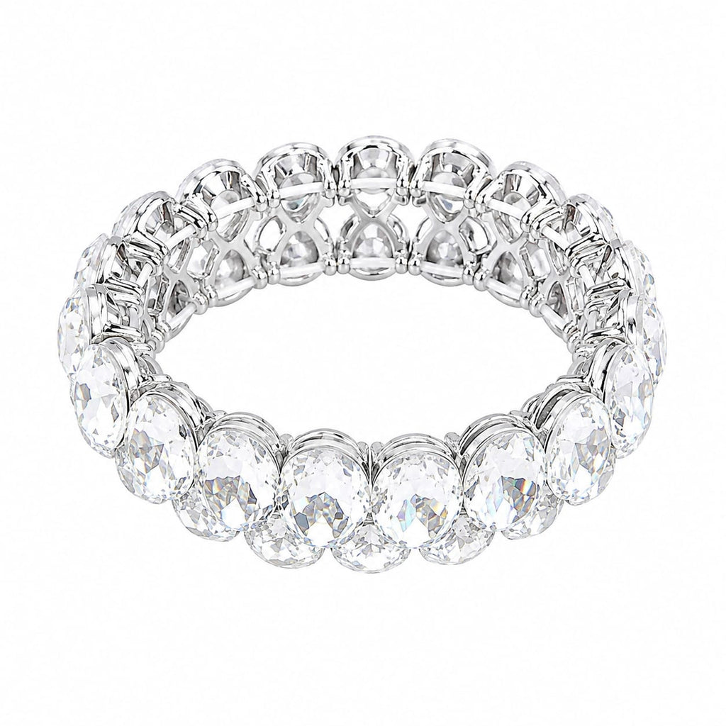 Luxury Crystal Tennis Bracelet – Silver-Tone