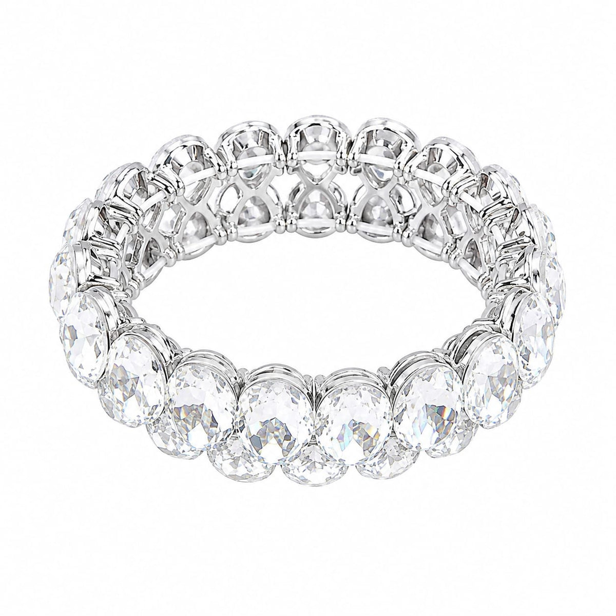 Luxury Crystal Tennis Bracelet – Silver-Tone