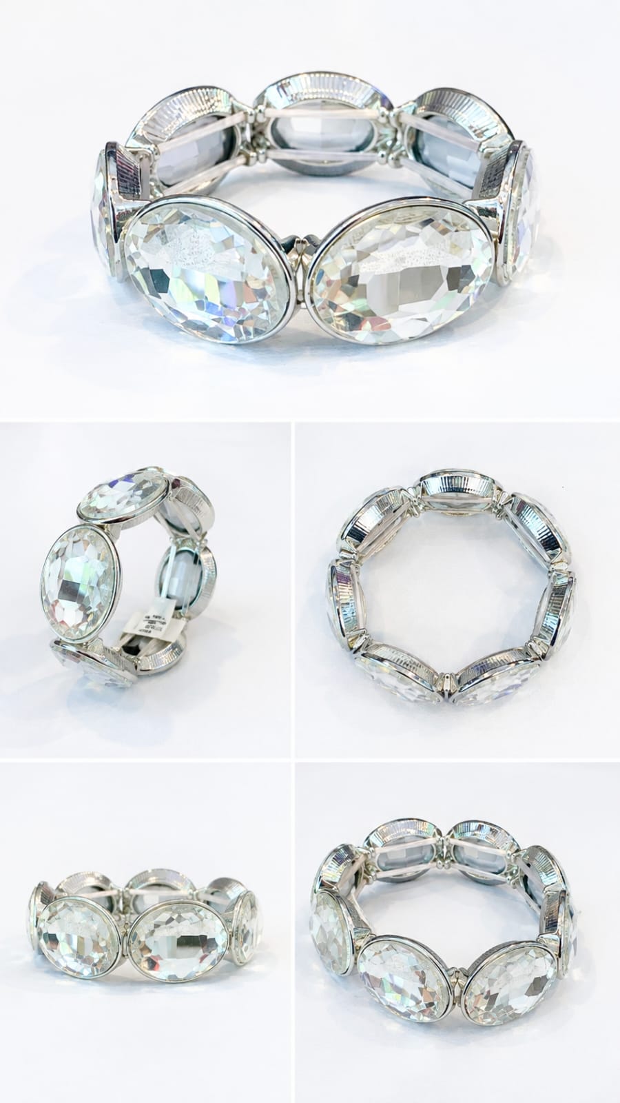 Elegant Crystal Silver Bracelet