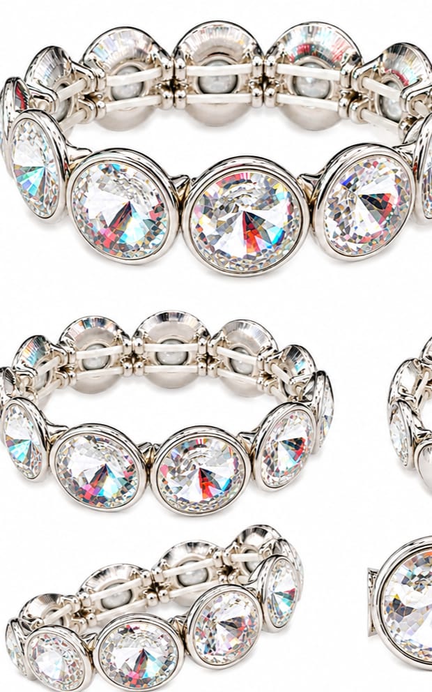 Dazzling Crystal Silver Bracelet