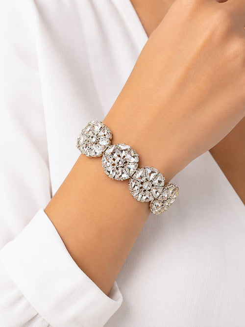 Crystal Floral Cuff Bracelet