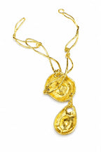 Golden Sculptural  Chunky Pendant Necklace