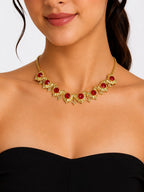 Chunky Ruby Red Statement Necklace