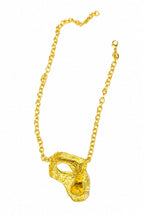 Golden Blue-Eye Face Pendant Necklace