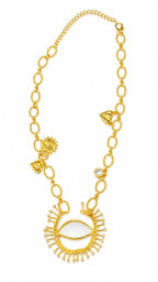 Golden Evil Eye Charm Necklace | Stylish Statement Pendant Necklace