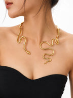 Chunky Gold Sculptural Statement Necklace