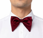Burgundy Satin Bow Tie