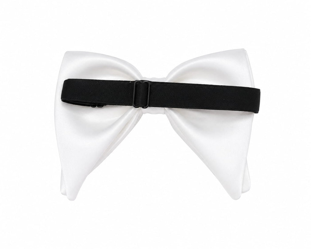 White Satin Bow Tie for Adults