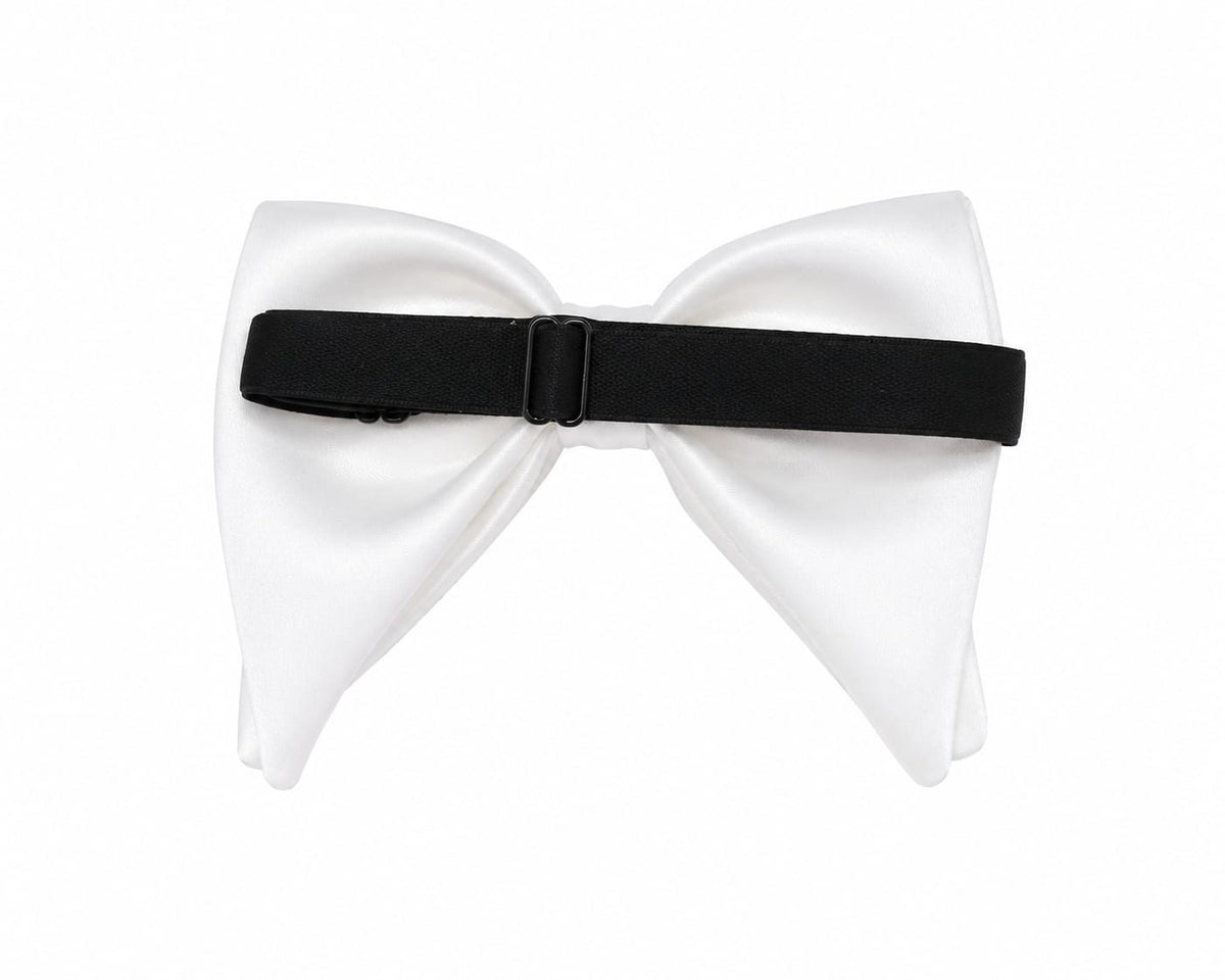 White Satin Bow Tie for Adults