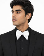 White Satin Bow Tie for Adults