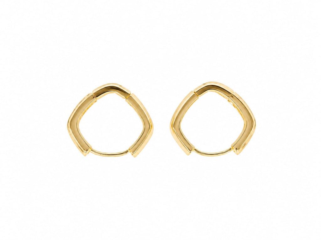 Luxury Mother of Pearl Geometric Stud Earrings | Gold-Tone Minimalist Earrings for Women