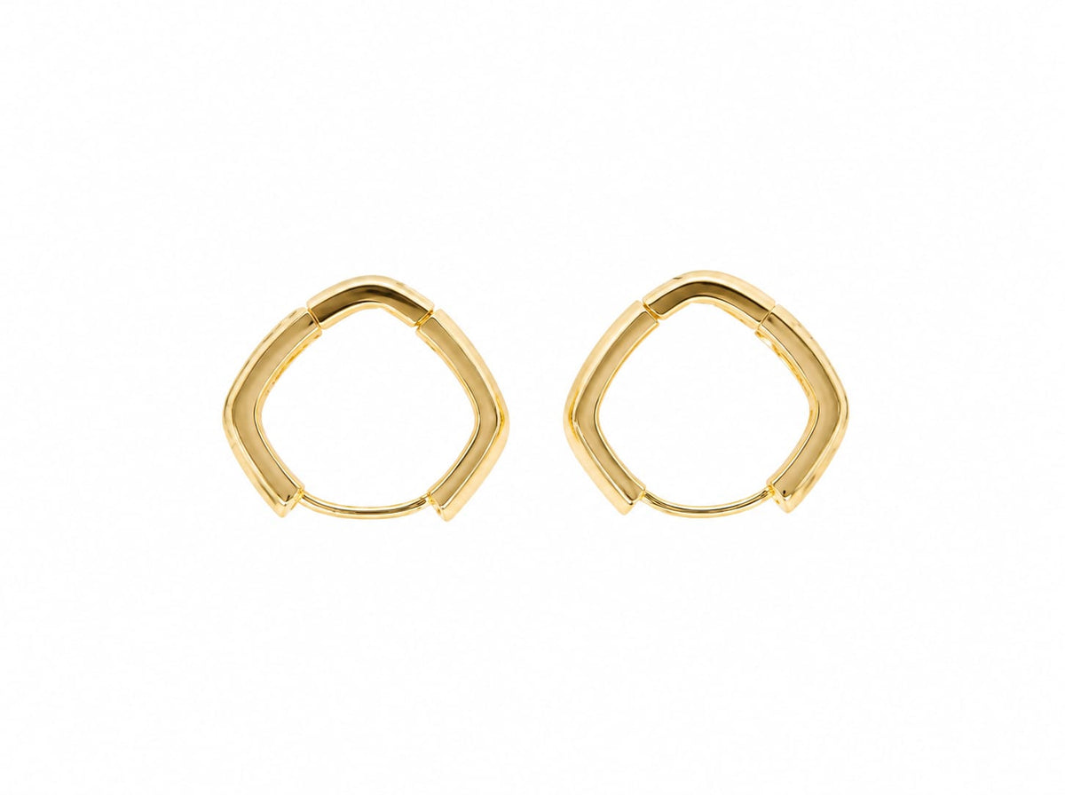 Luxury Mother of Pearl Geometric Stud Earrings | Gold-Tone Minimalist Earrings for Women