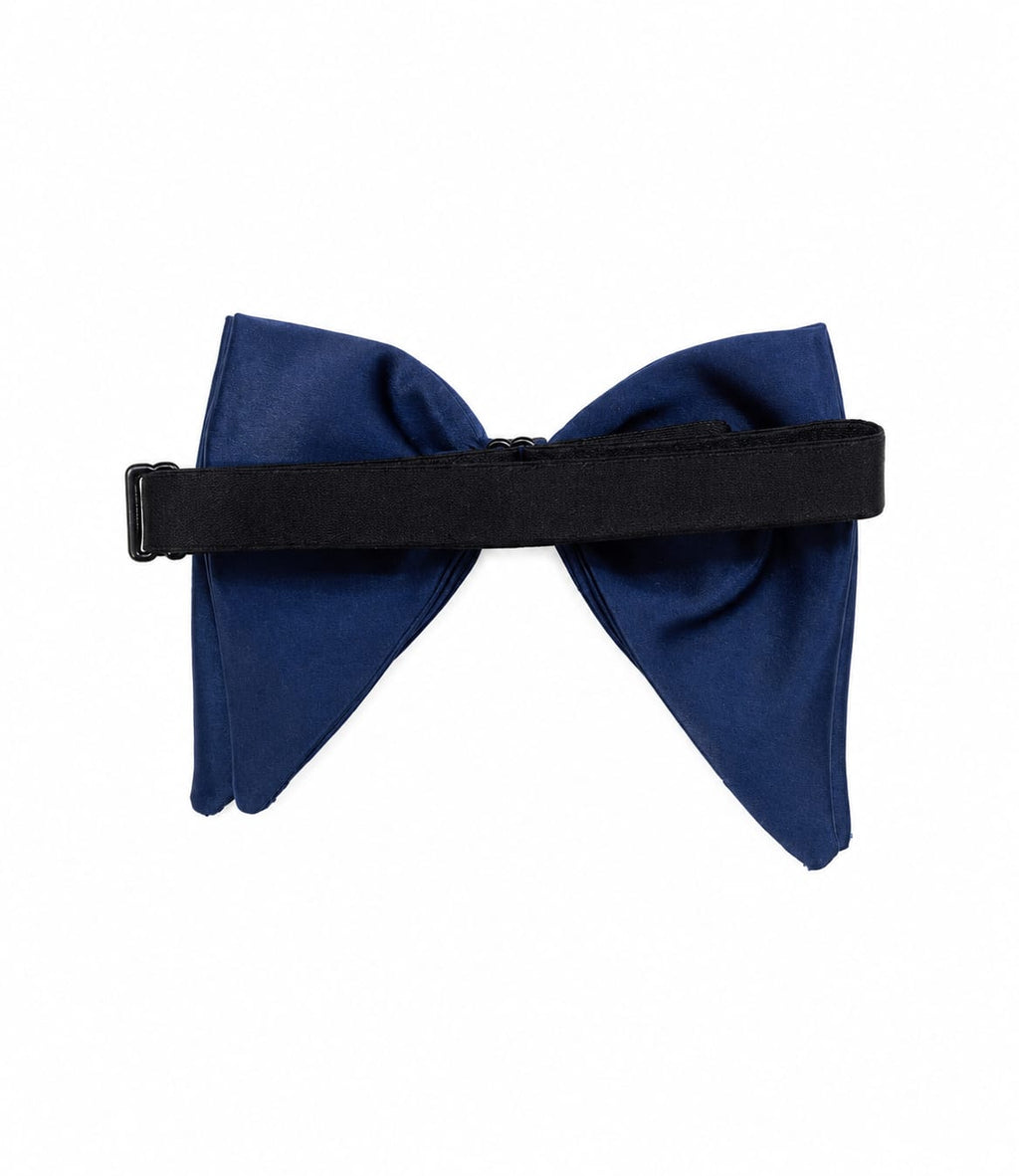 Premium Navy Blue Satin Bow Tie for Men