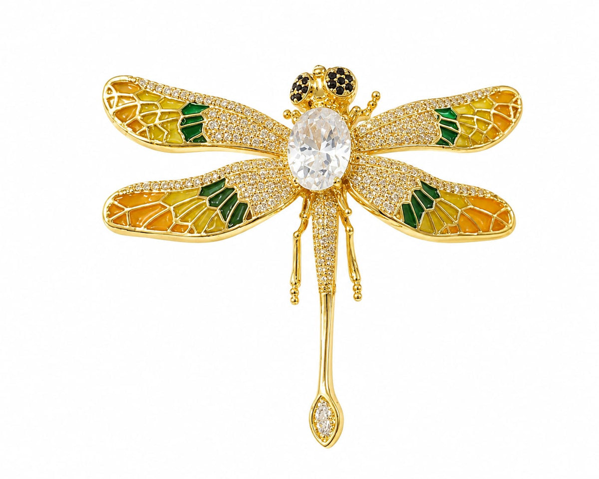 Enamel Dragonfly Brooch Pin