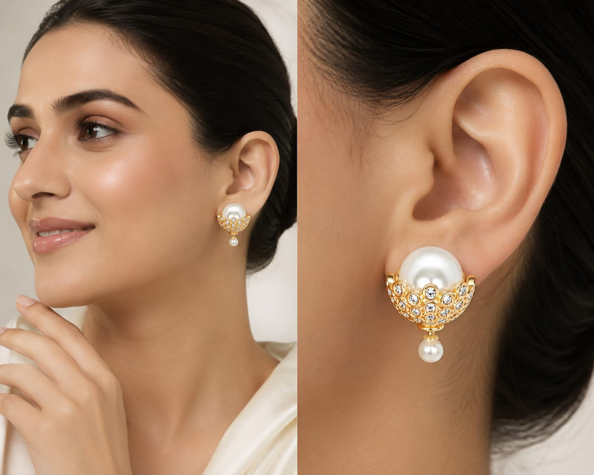 Celeste Pearl Stud Earrings